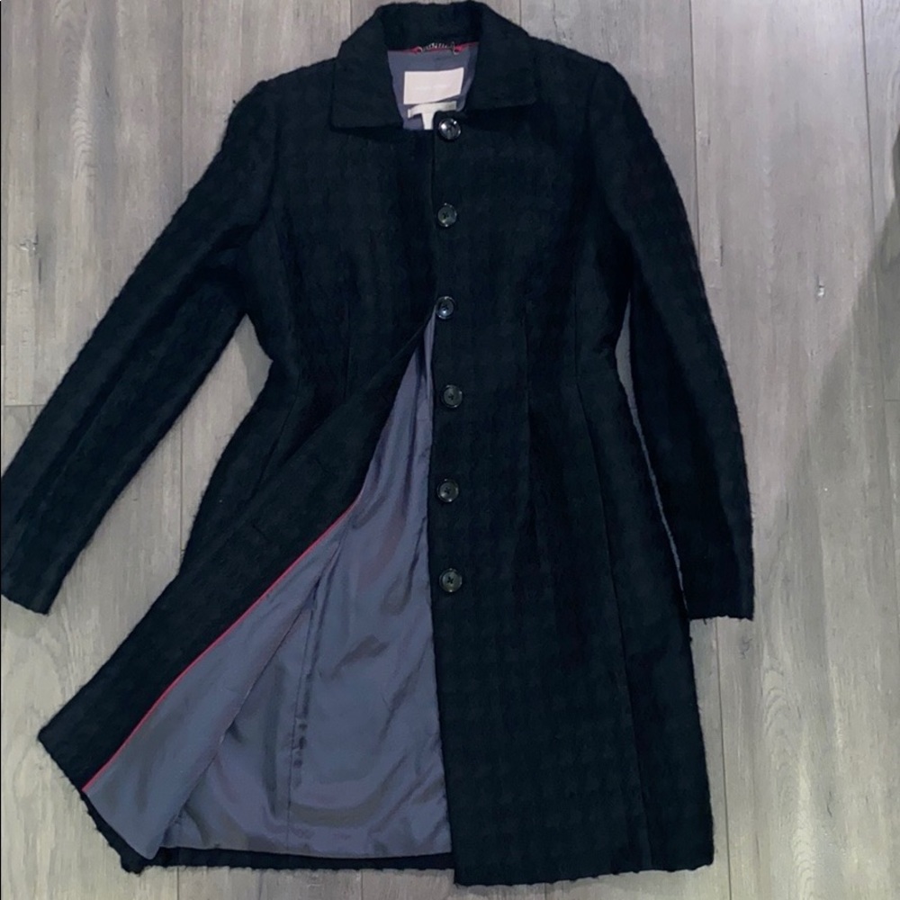 Banana Republic Black Houndstooth Coat